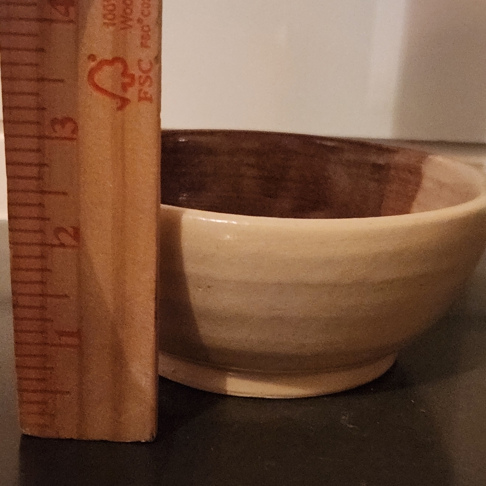 Handcrafted Three Color Pottery Bowl - Picture 5 of 7